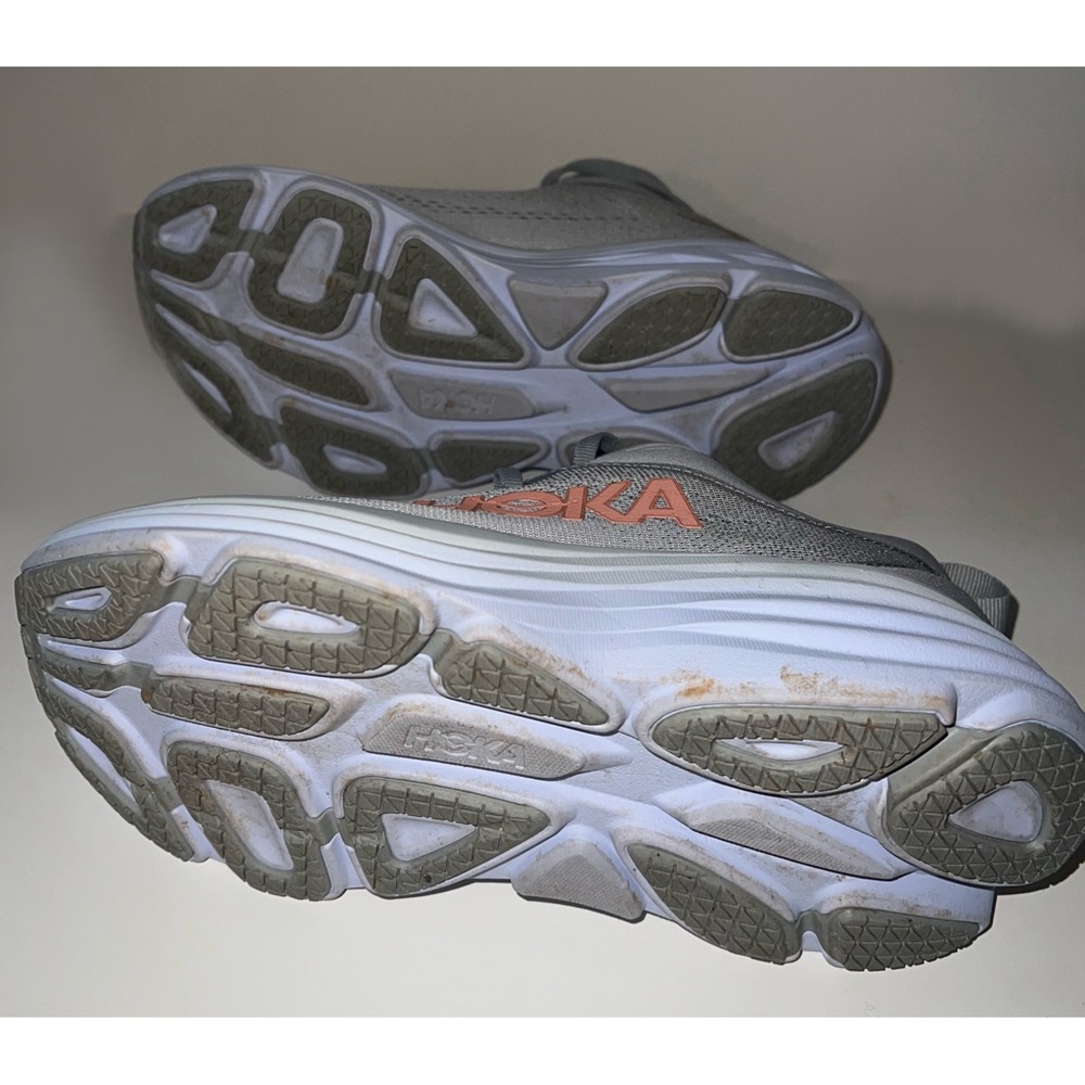 HOKA Bondi 8 Women's Gray Running Shoes - Picture 11 of 12